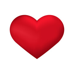 Vector red 3d heart illustration on white background