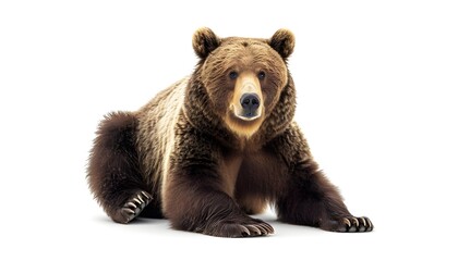 Fototapeta premium Sitting bear on a white background