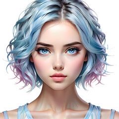 Fototapeta premium Striking Elegance Unveiled: A Captivating Showcase of Diverse Hairstyles Adorning Beautiful Women.(Generative AI)