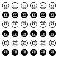 Arrow icon related to alignment and order.

