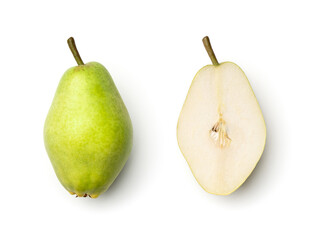 Collection of pears isolated on white background