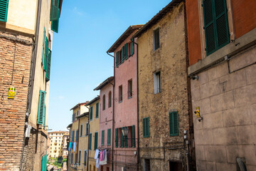 Naklejka premium Buildings in Old Town of Siena - Italy