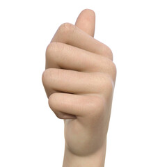 親指を立ててイイねのハンドサインをしている手を正面から見た3Dのイラスト素材