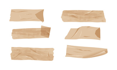 Vector realistic tape collection on white background