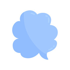 Vector blue empty comic speech bubble on white