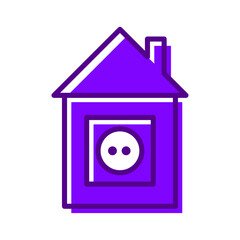 Vector building icon in comic style home cartoon