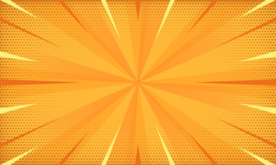 Vector yellow comic background with halftone