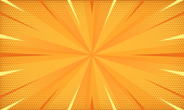 Vector yellow comic background with halftone