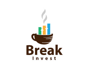 accounting break time increase invest logo icon symbol design template illustration inspiration