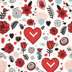 Love pattern background. Valentine concept. Generative AI