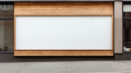 modern store with blank billboard on vitrine