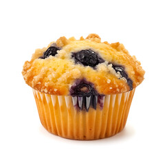 blueberry muffin isolated on white