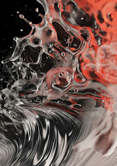 Abstract art design. Stiff, liquid, molten objects.