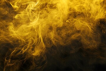 Abstract yellow smoke on a dark background. Texture