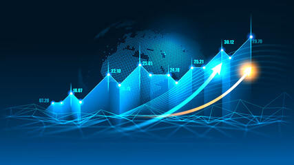 Stock market or forex trading graph in futuristic concept suitable for financial investment or Economic trends business idea and all art work design. Abstract finance background
