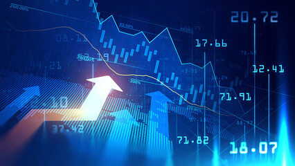 Stock market or forex trading graph in futuristic concept suitable for financial investment or Economic trends business idea and all art work design. Abstract finance background