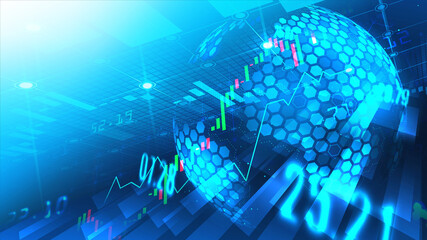 Stock market or forex trading graph in futuristic concept suitable for financial investment or Economic trends business idea and all art work design. Abstract finance background