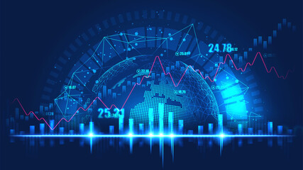 Stock market or forex trading graph in futuristic concept suitable for financial investment or Economic trends business idea and all art work design. Abstract finance background