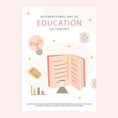 Obraz premium international education day vector brochure template design