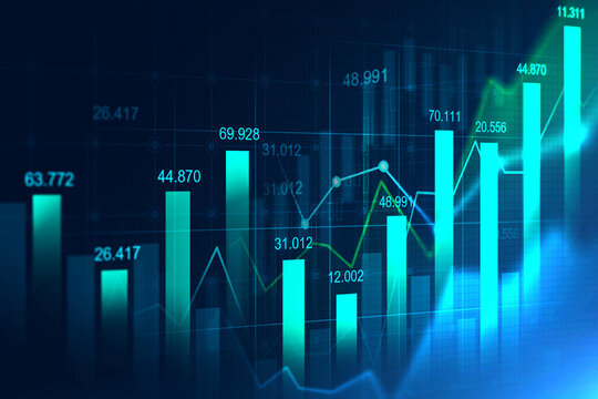 Stock market or forex trading graph in futuristic concept suitable for financial investment or Economic trends business idea and all art work design. Abstract finance background