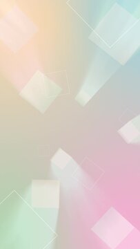 Fantastical Dance of Light. Geometric designs in pastel gradients create a gentle world. This is a loop animation compatible with vertical screens.