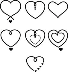 set of love heart shaped 