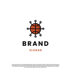 Basketball tech logo design futuristic concept
