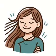 Mindfulness girl happy and smile graphic illustration for mental health day