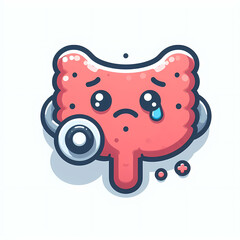 Conceptual image of sad stomach graphic gastric pains illustration