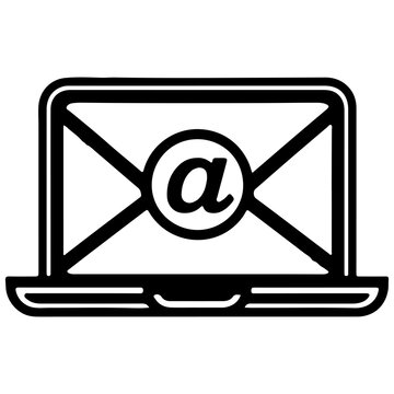 recommend clip art: Email message envelope line art icon for apps and websites black outline vector illustration