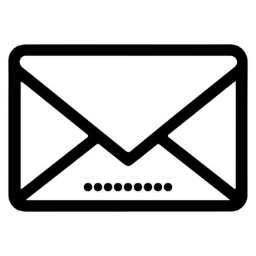 recommend clip art: Email message envelope line art icon for apps and websites black outline vector illustration