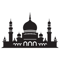 Fototapeta na wymiar Mosque icon on white background, vector illustration. Flat style.