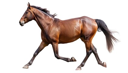 brown horse isolated on white background