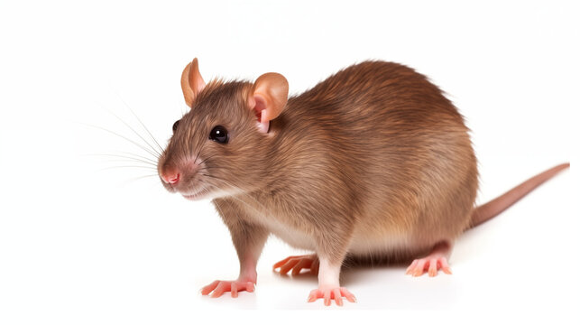 brown rat isolated on white background