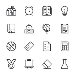 set of icons School and education