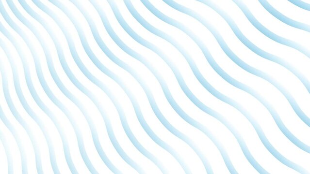 Abstract bright blue wavy lines pattern loop motion background.
