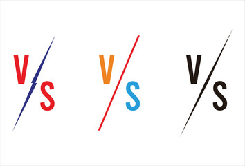 Versus logos. VS letter for sport, fight, competition, battle, match, game.
