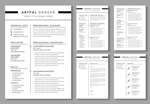 Creative Resume Layout with Cover Letter