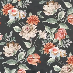 Foto auf Acrylglas seamless floral pattern background design pillow cover  © Kalpeshtlad