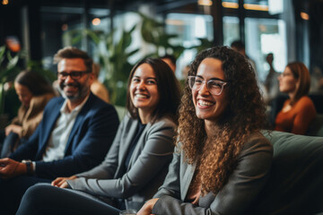 Fototapeta premium A workplace diversity and inclusion seminar, highlighting the importance of cultivating inclusive environments that celebrate differences and foster positive relationships.