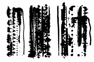 Mixed texture collage Black brushes vector collection set. Dry paint, ink brush, brush strokes, brushes, lines, frames, box, grungy.
