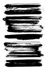 Mixed texture collage Black brushes vector collection set. Dry paint, ink brush, brush strokes, brushes, lines, frames, box, grungy.