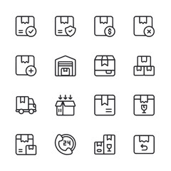 Logistics and delivery icon set