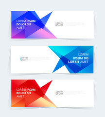 Naklejka premium Geometric banner design with Vector presentation template. 