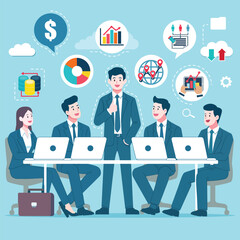 Business Meeting Communication concept. vector illustration