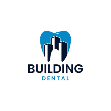 Dental Building Minimalist Vector Illustration Creative Logo Design
