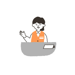 受付案内の女性