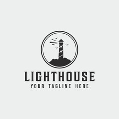 light house vintage badge logo vector illustration graphic design