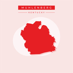 Vector illustration vector of Muhlenberg map Kentucky