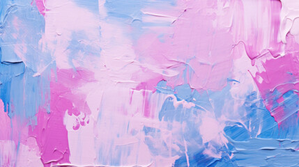 A modern abstract background with a textured blend of pink and blue paint strokes on a canvas.